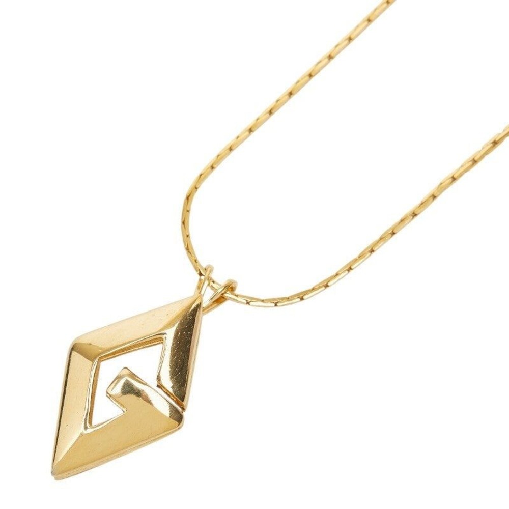 Givenchy G Logo Chain Pendant Necklace Gold Plated